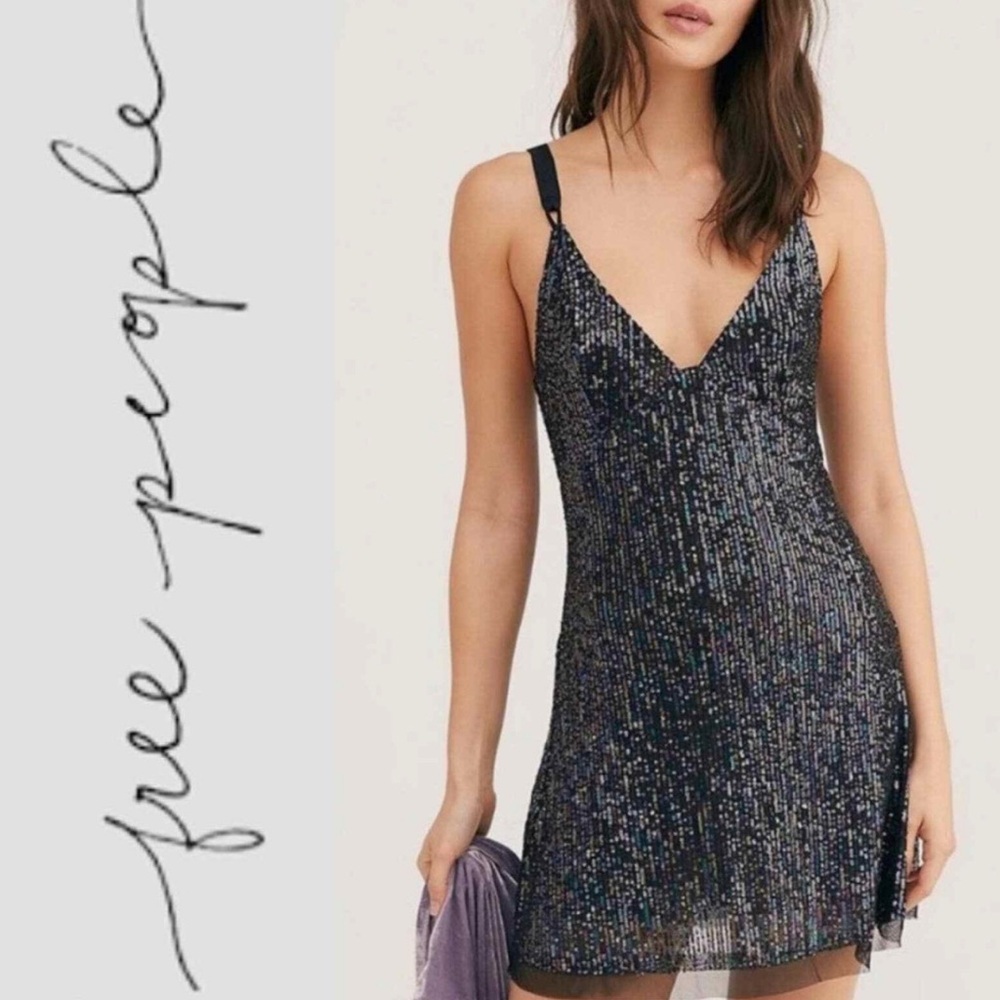 Free People Black Sequin Dress